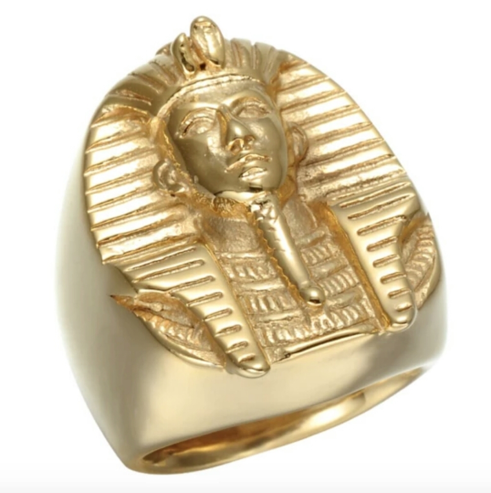 Pharaoh Gold Ring African Jewelry King Tut Ring
